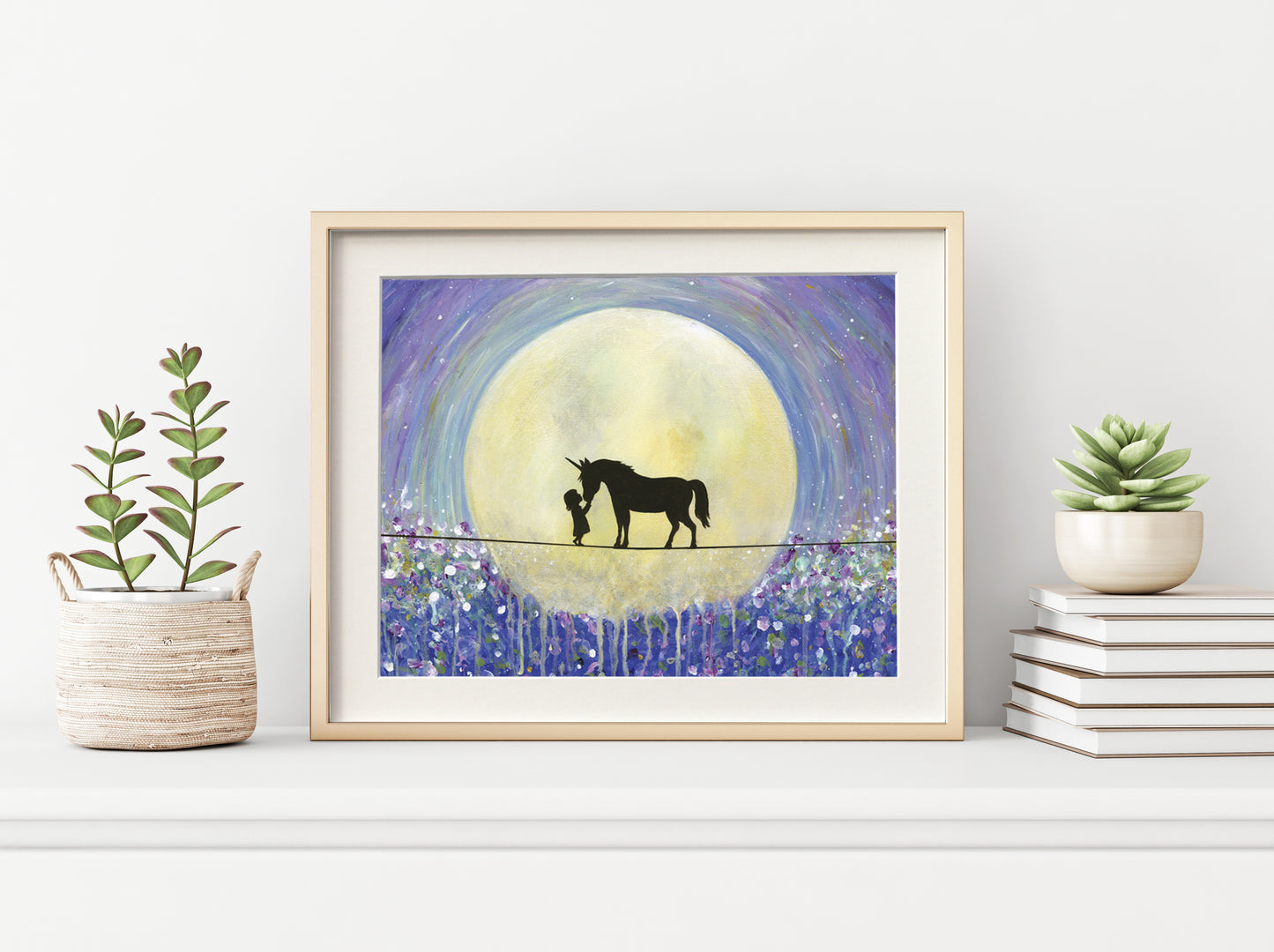 Kiss Unicorns Mounted Print