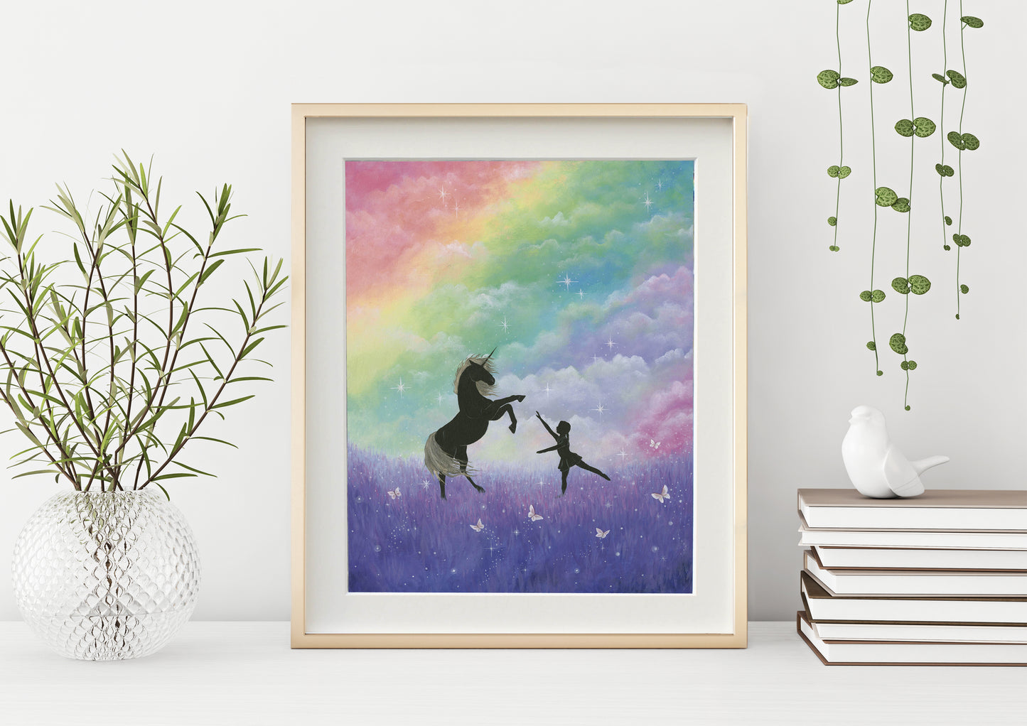 Dance with Unicorns Mounted Print