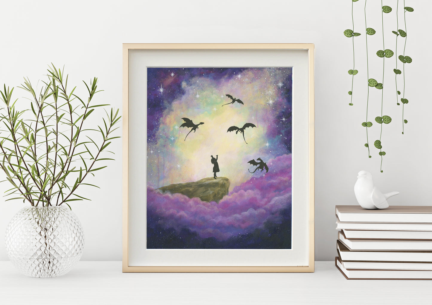 Little Dragon Caller Mounted Print