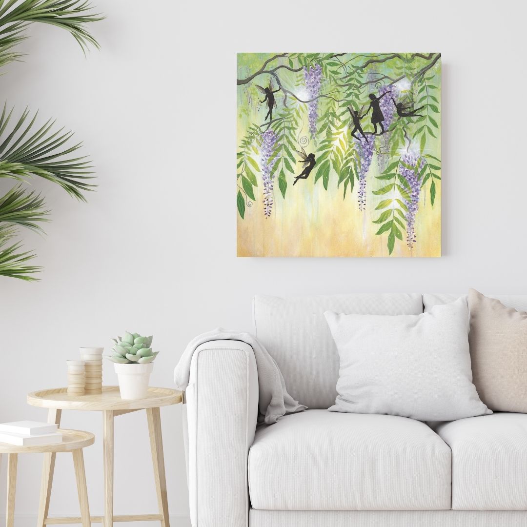 Play with Fairies Original Canvas Painting- 24"X24"