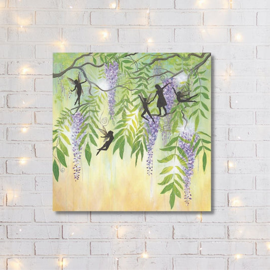 Play with Fairies Original Canvas Painting- 24"X24"
