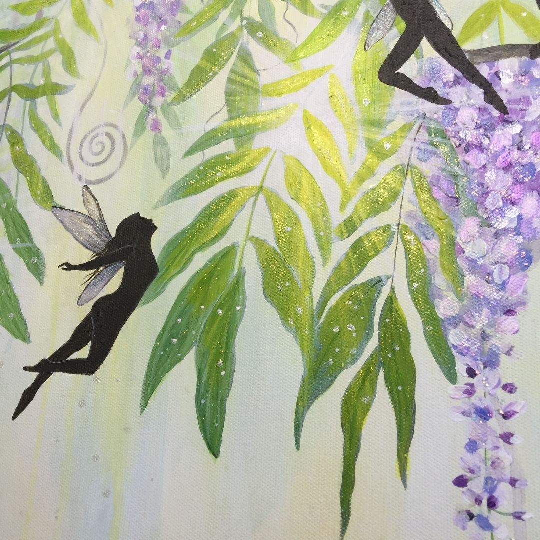 Play with Fairies Original Canvas Painting- 24"X24"