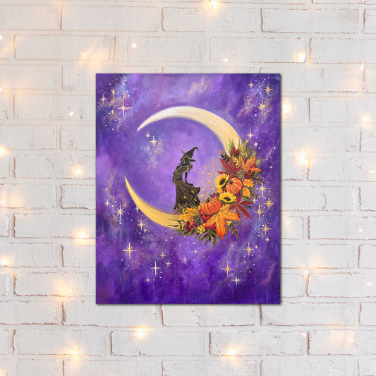 Autumn Witch Original Canvas Painting 16”x20”