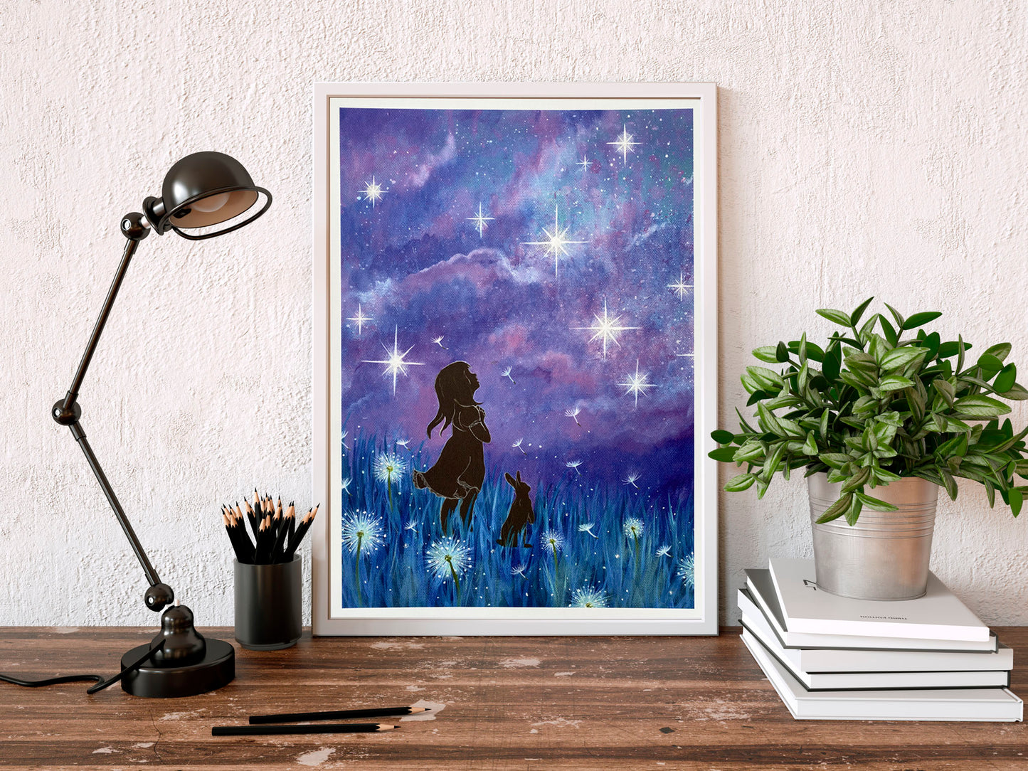 Make a Wish A3 Hand Embellished Print