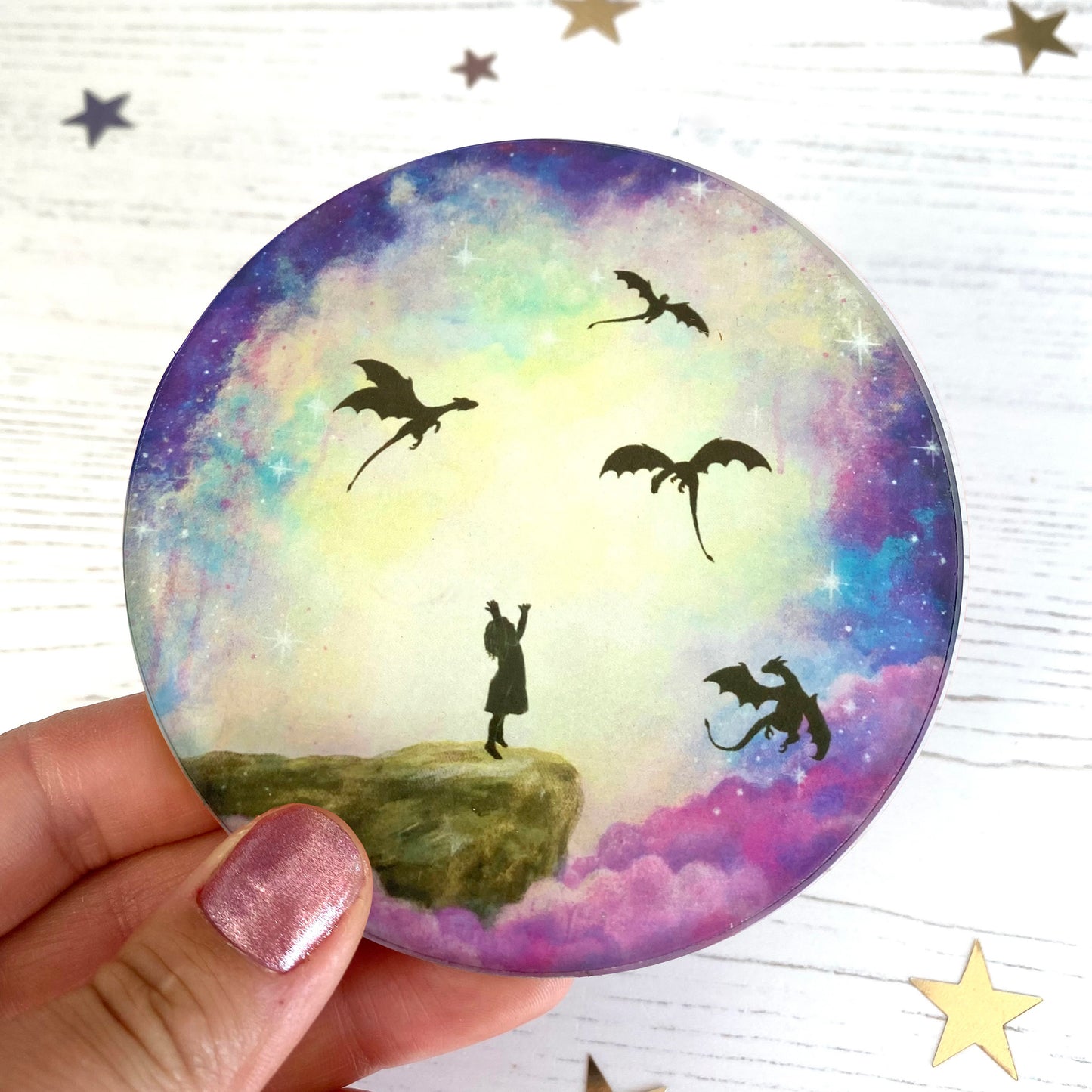 Little Dragon Caller Glass coaster