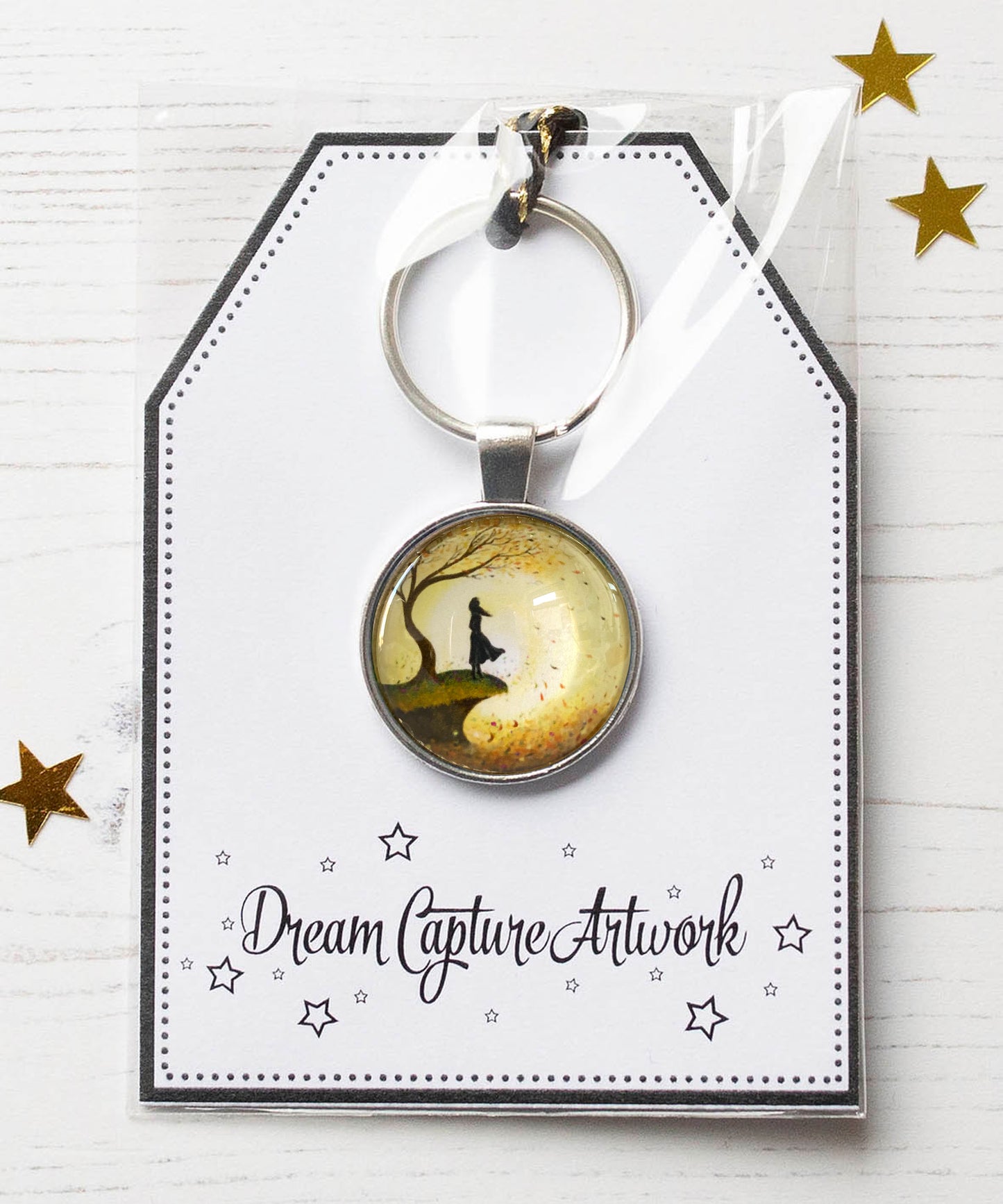 Go with the Flow Glass Pendant Keyring