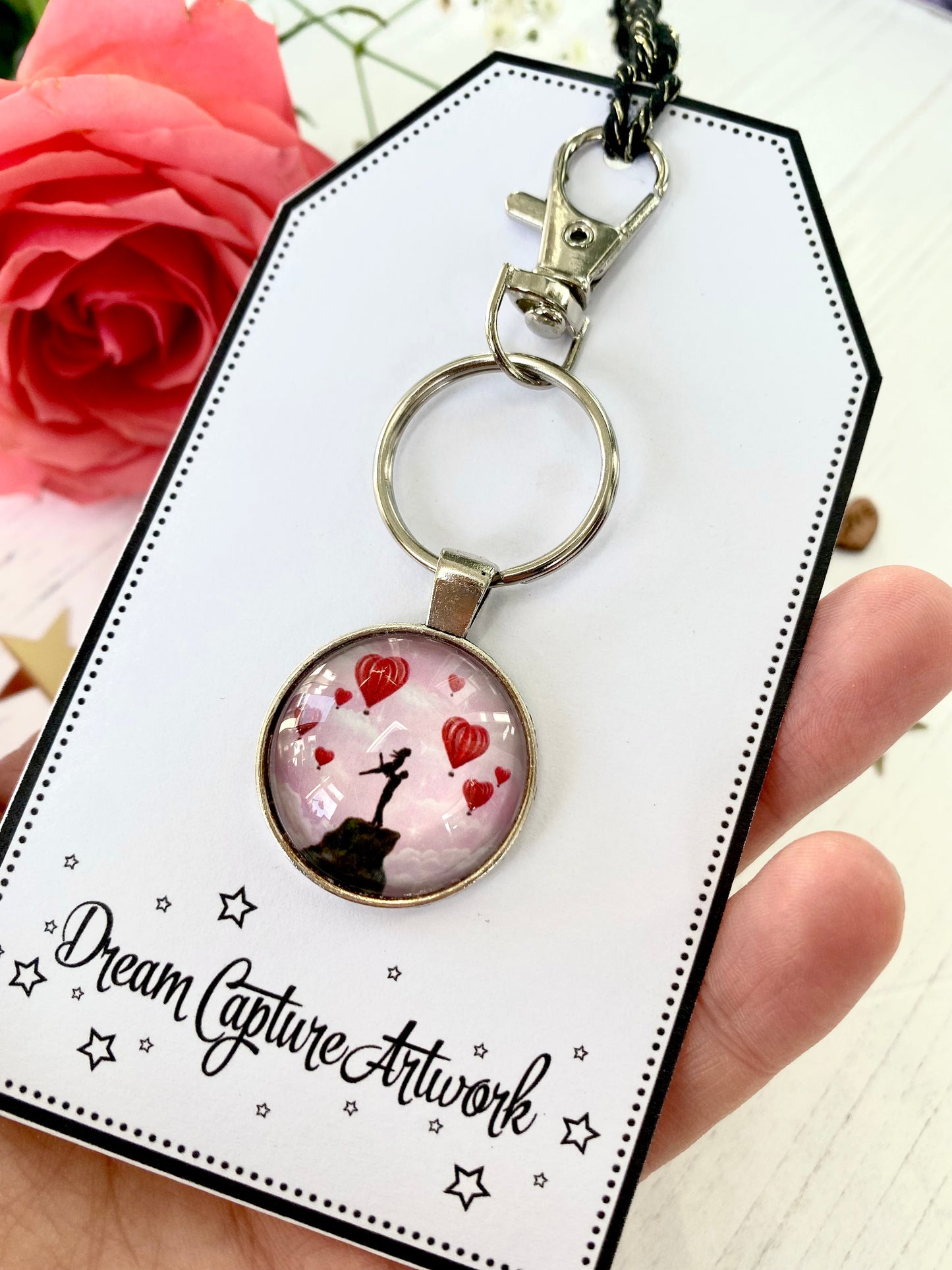 Higher Love Art Pendant Keyring/ Bag Charm