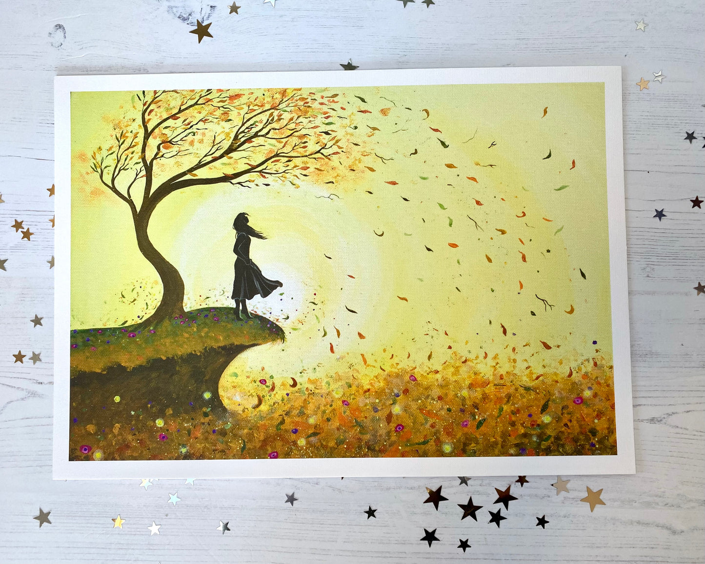 Go With The Flow A3 Hand Embellished Print