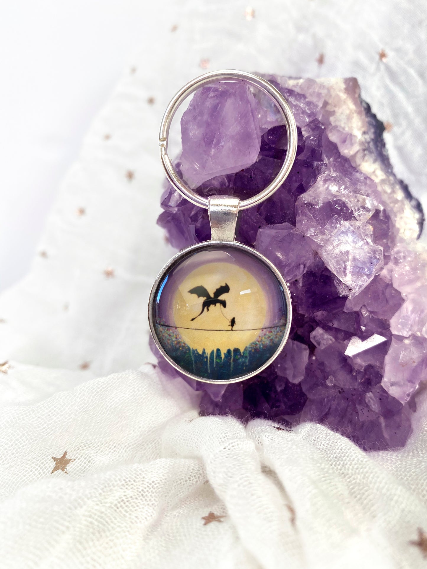 Little Treasure Glass Pendant Keyring