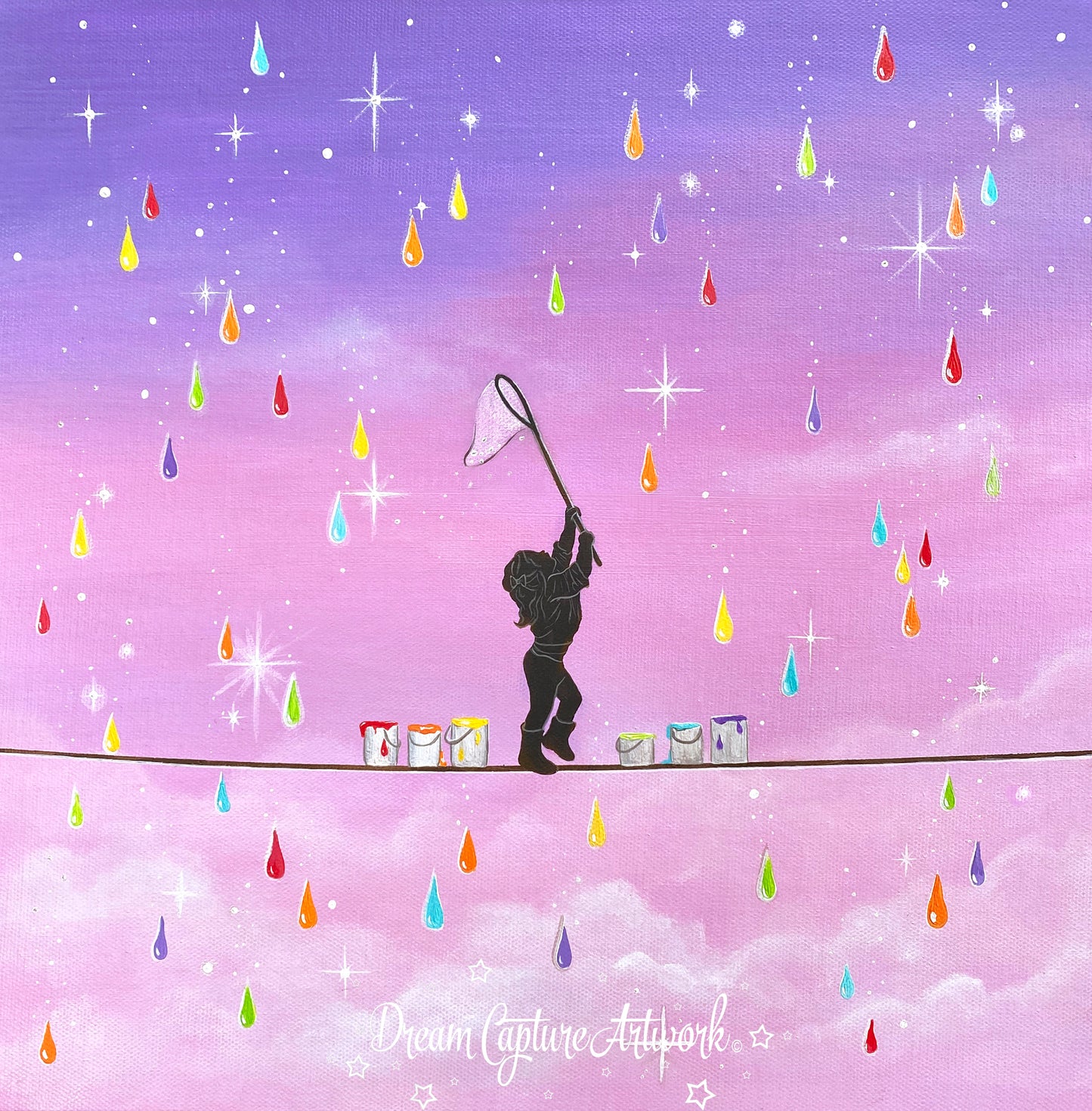 Rainbow Drops Mounted Print