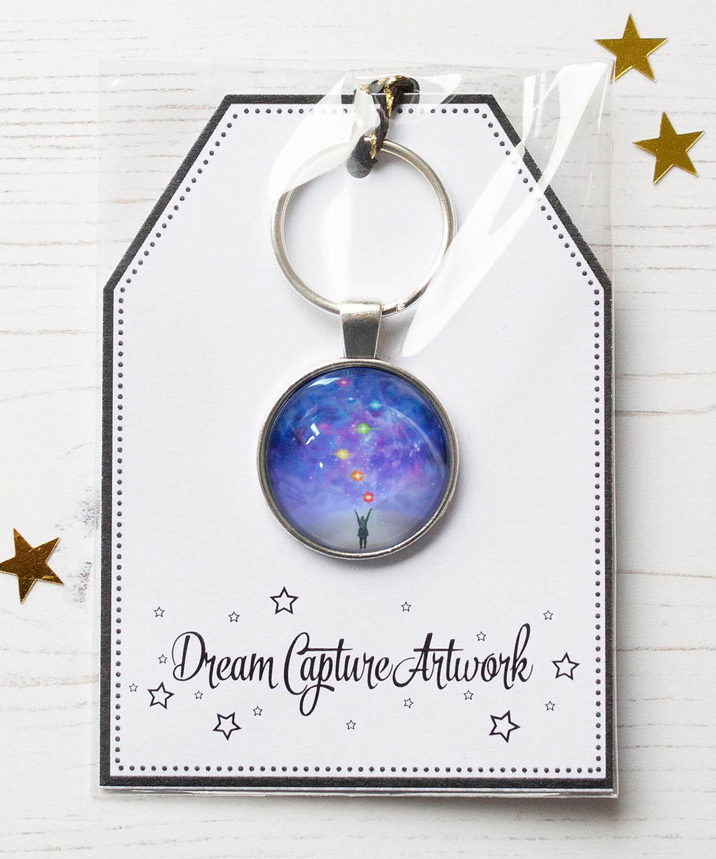 True Colours Glass Pendant Keyring