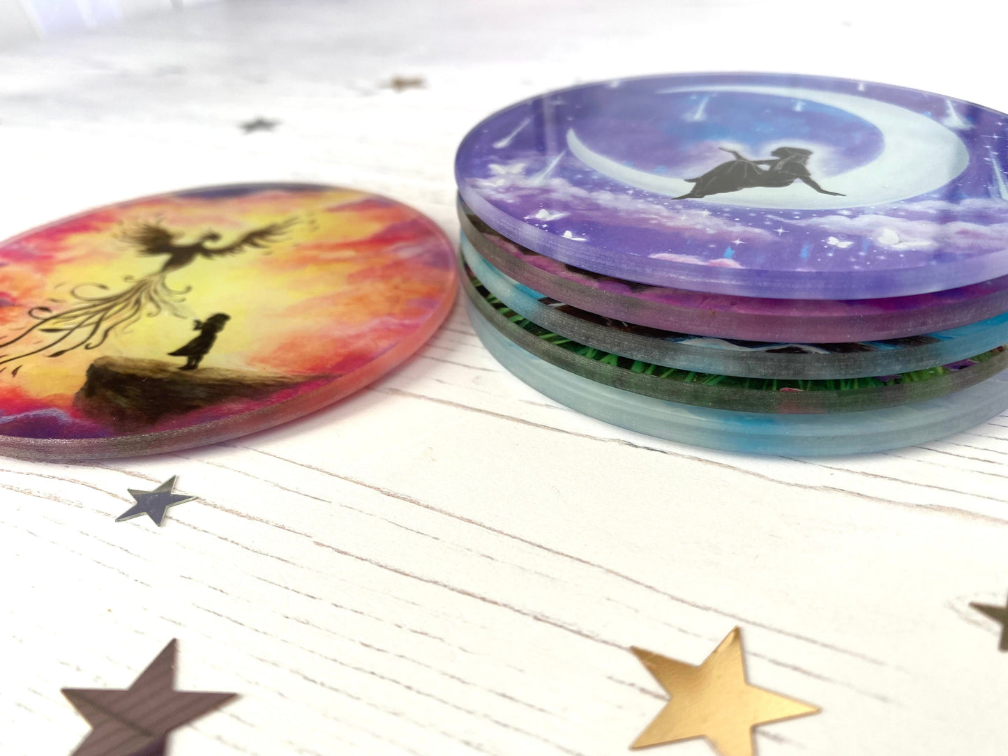 Let go and fly Glass coaster