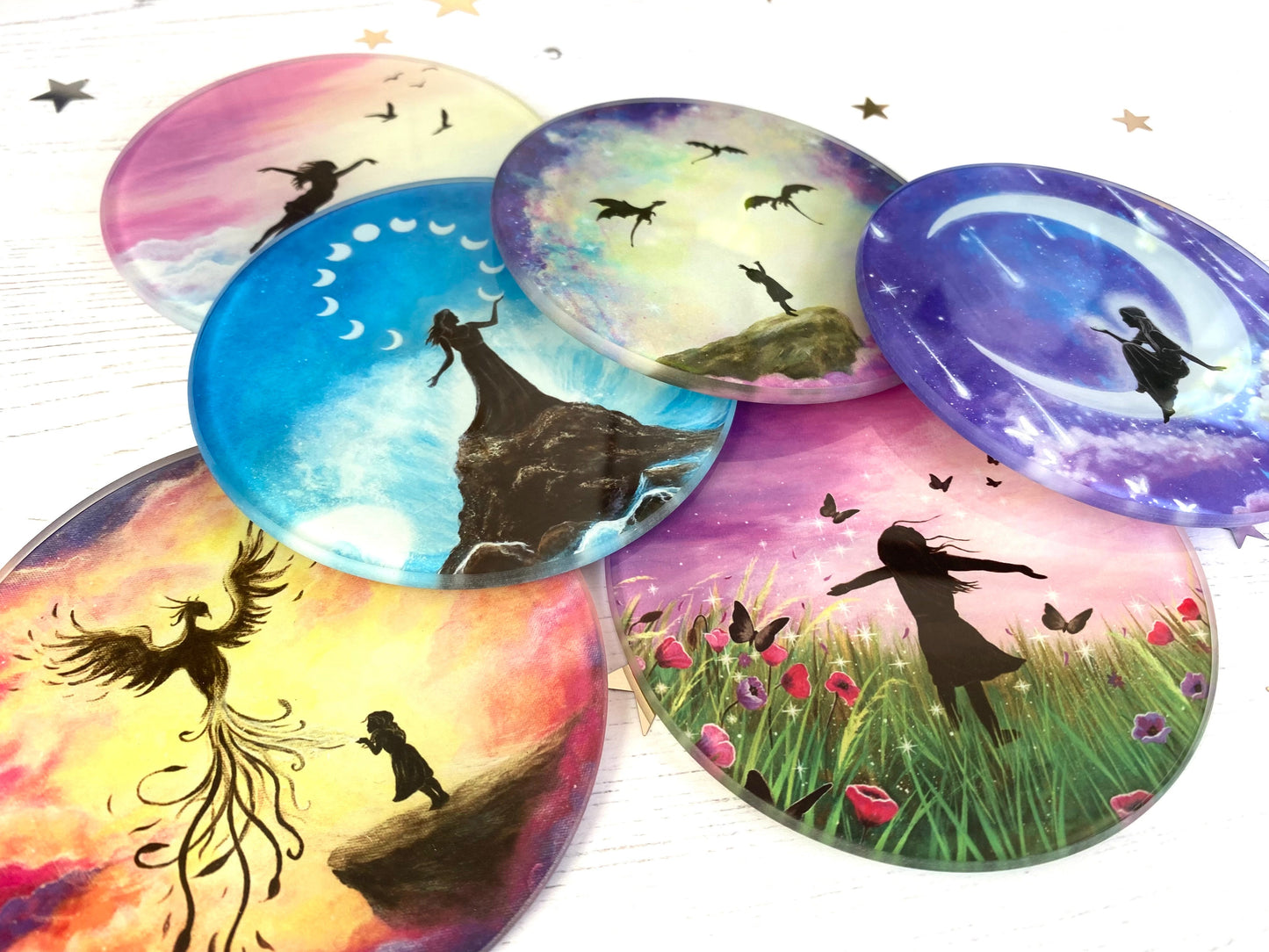 Let go and fly Glass coaster