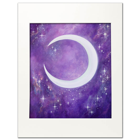 Crescent Moon Purple- Custom Portrait