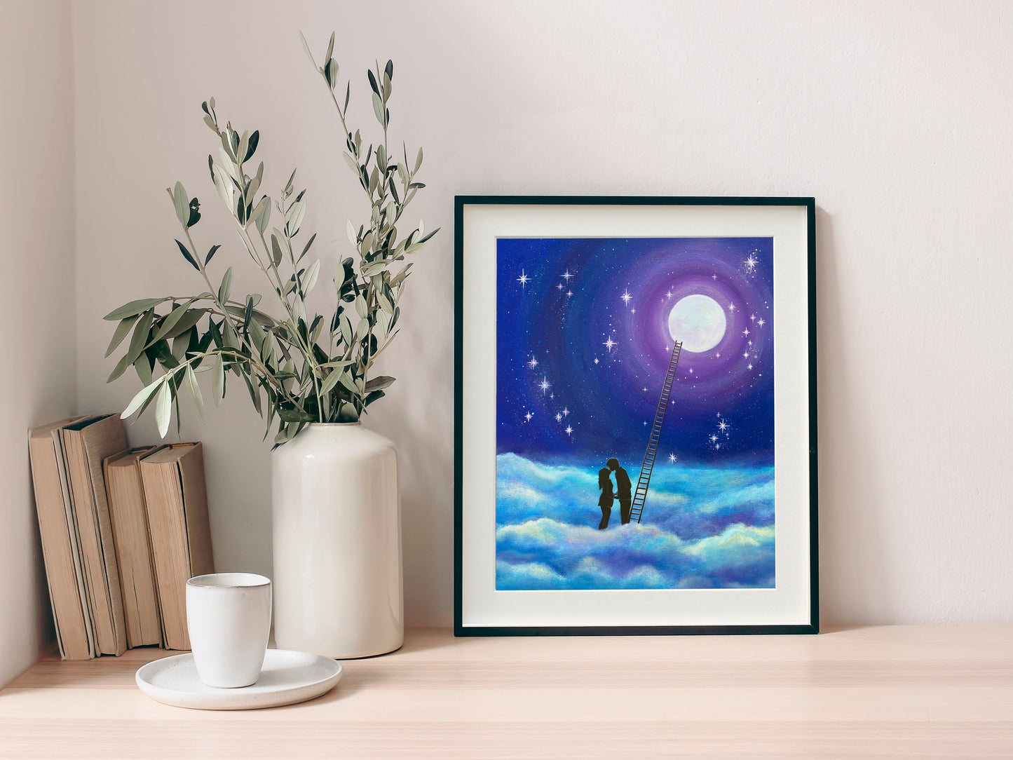 Love you to the moon and back Mounted Print