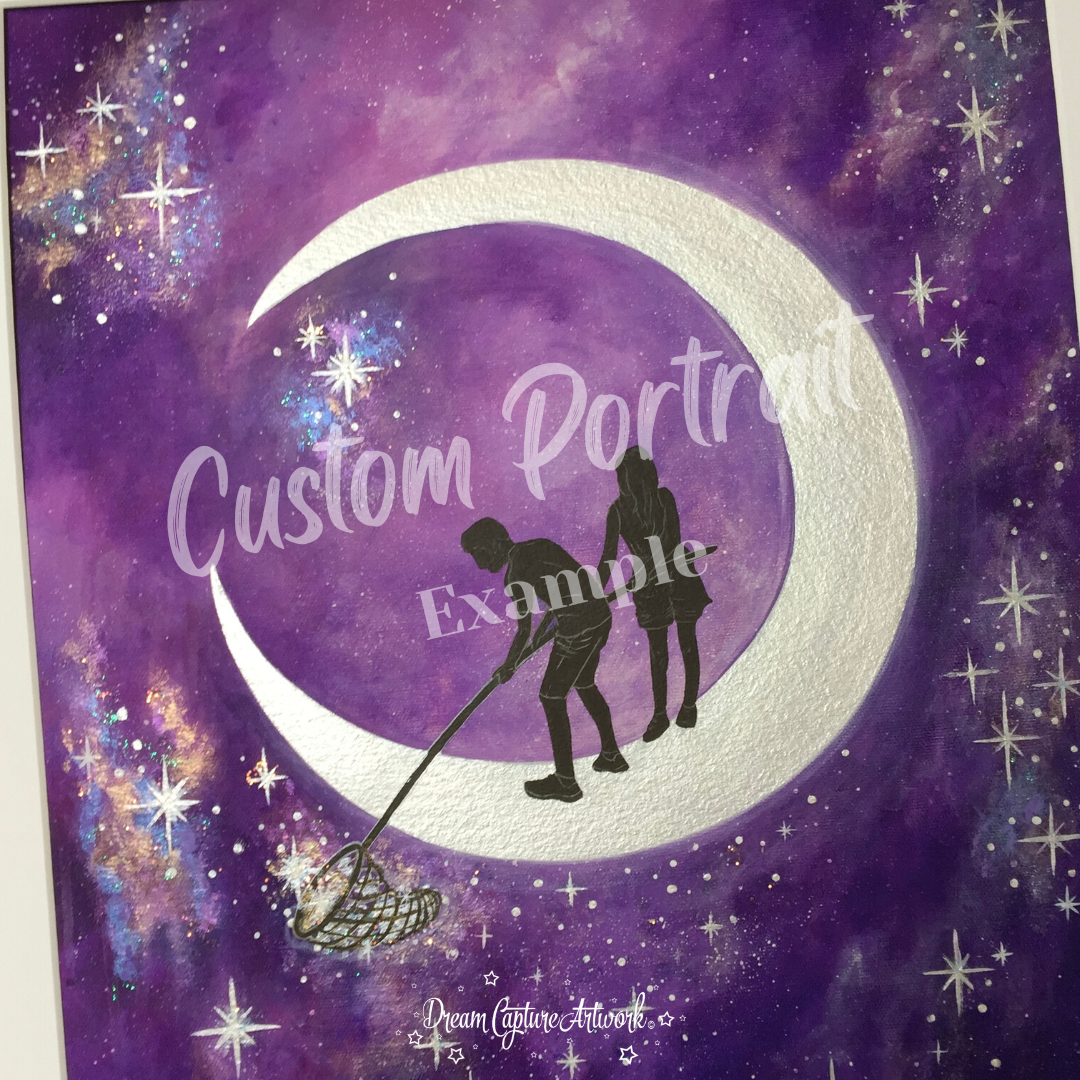 Crescent Moon Purple- Custom Portrait