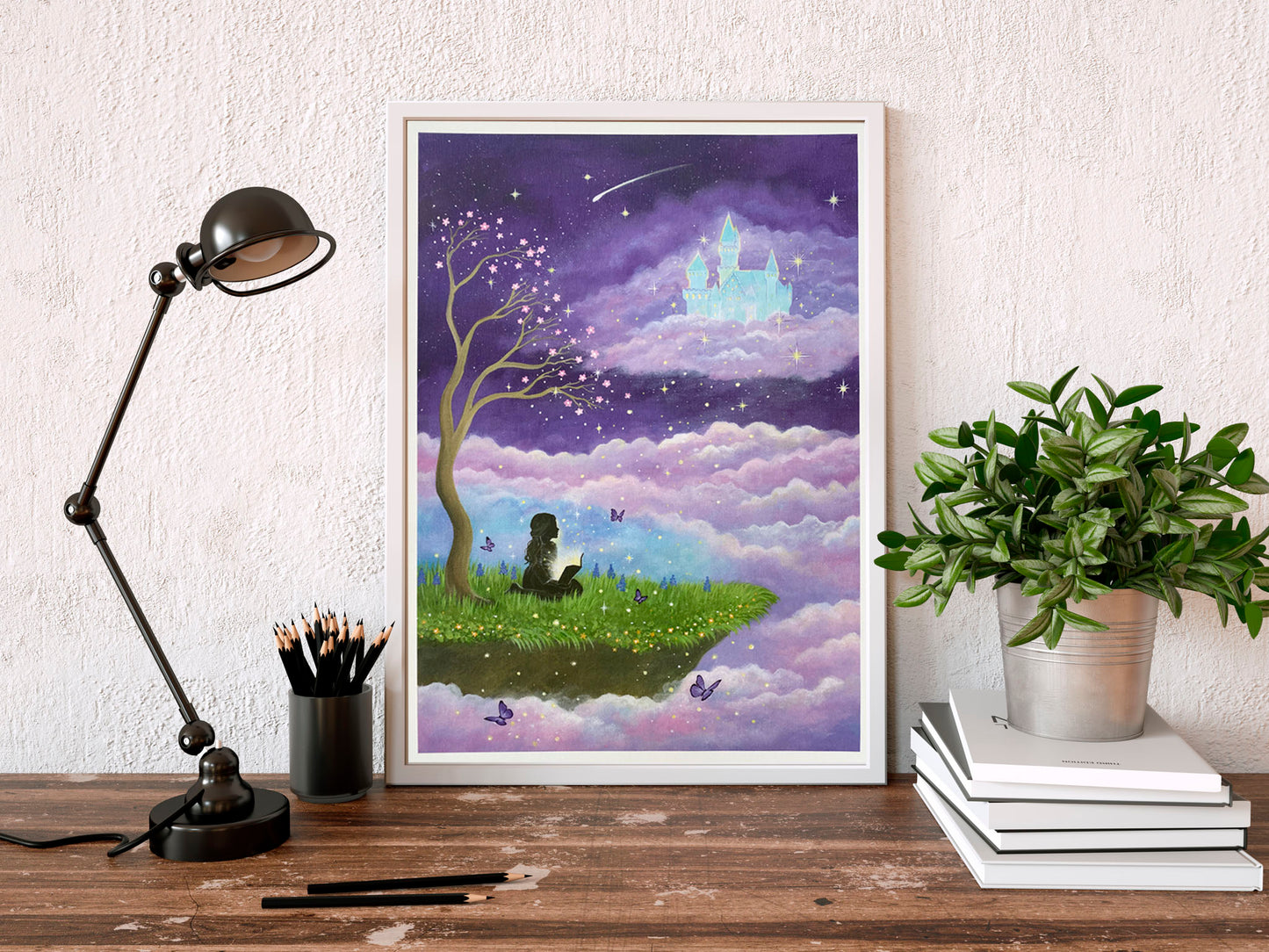 Imagination will take you anywhere A3 Hand Embellished Print
