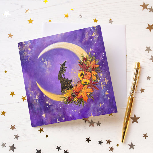 Autumn Witch Greeting Card