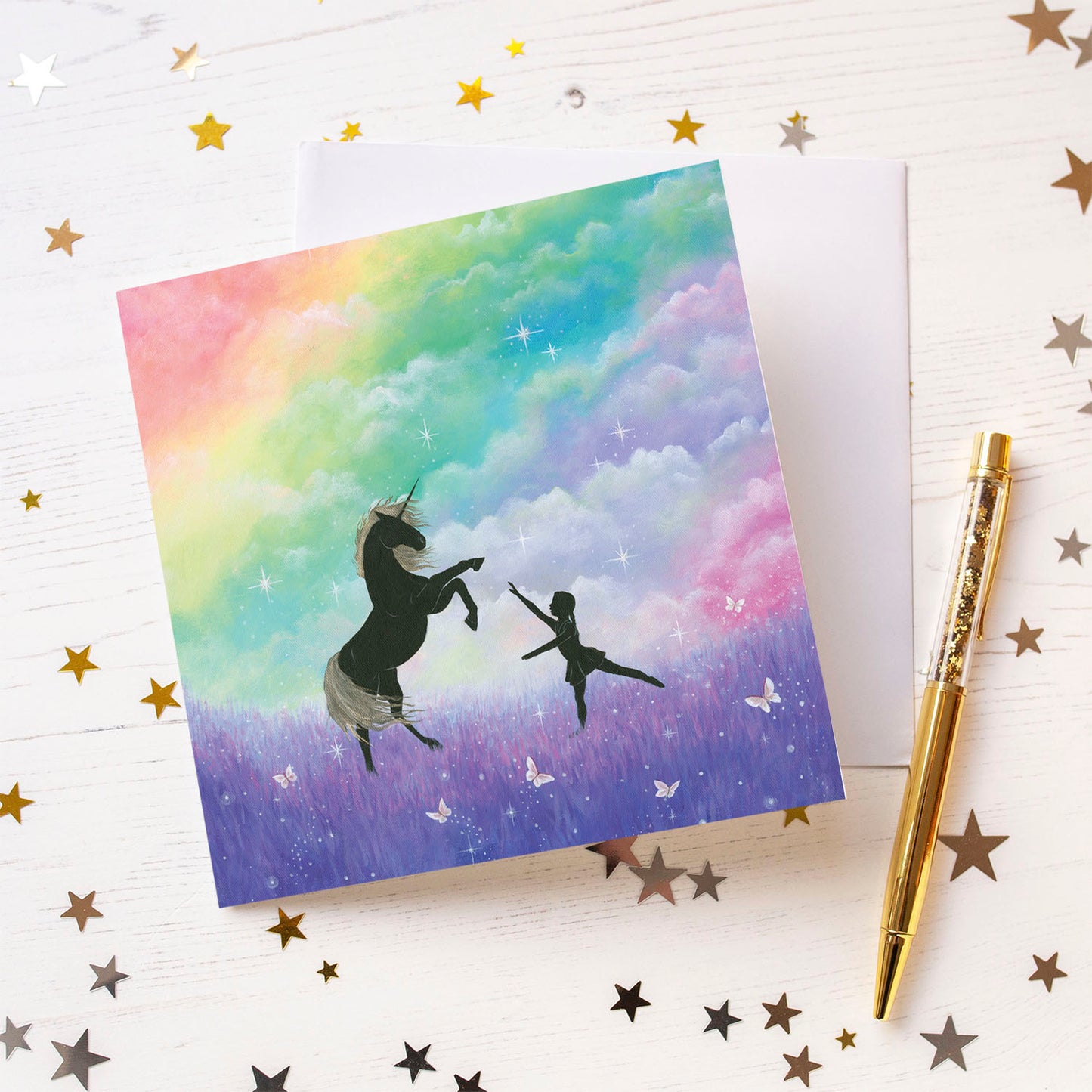 Dance With Unicorns Greeting Card
