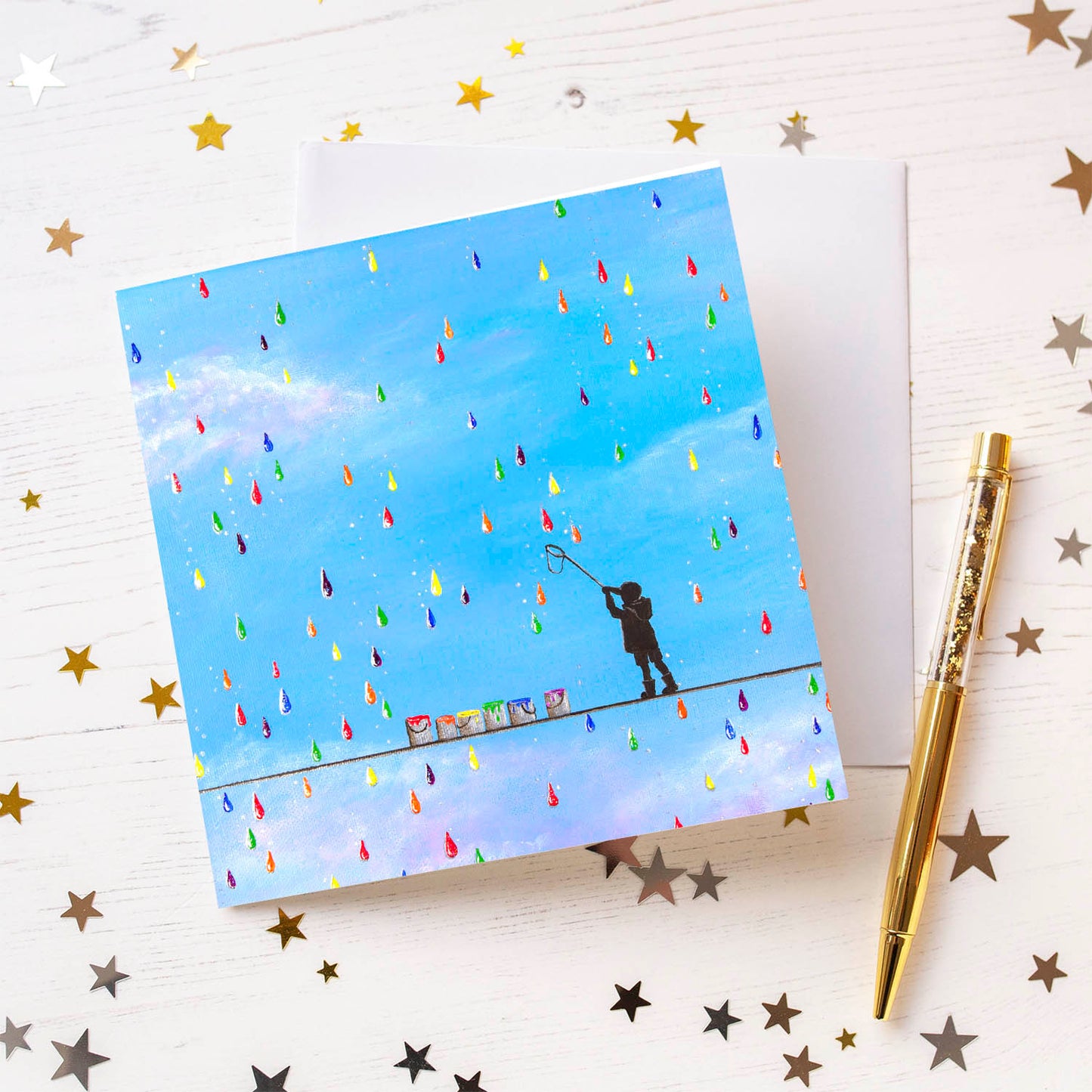 When It Rains Look For Rainbow Drops Greeting Card