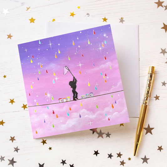 Rainbow Drops Greeting Card