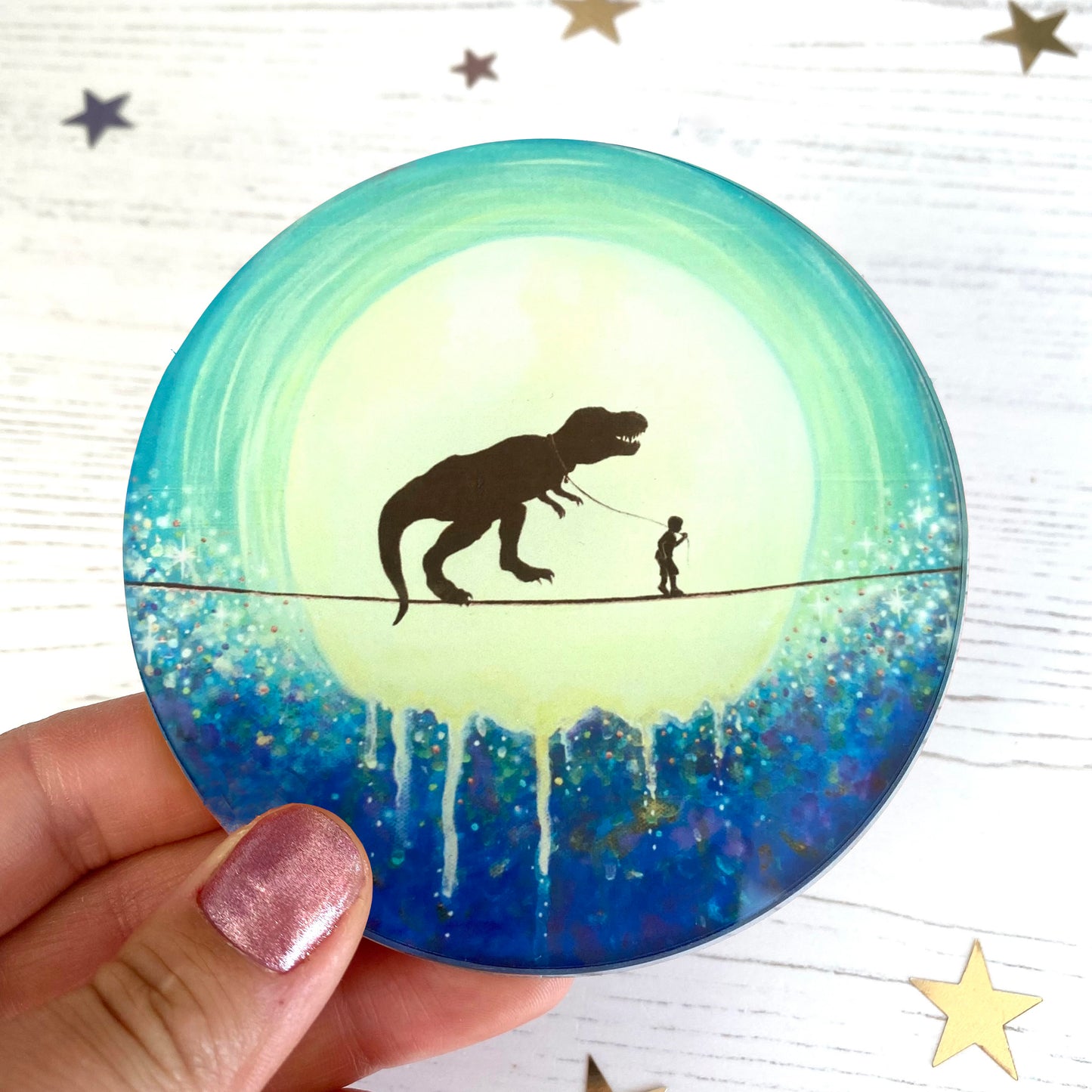 Rex and Me Glass coaster