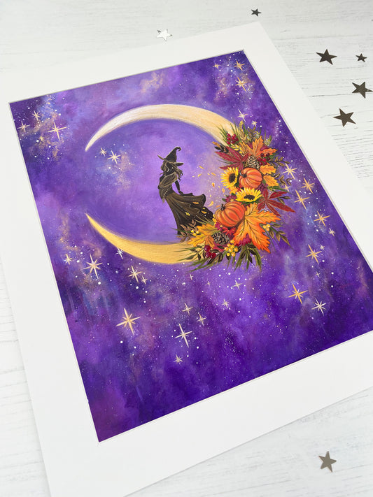 Autumn Witch Mounted Print