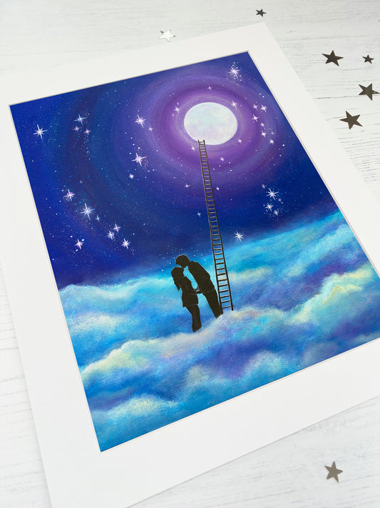Love you to the moon and back Mounted Print