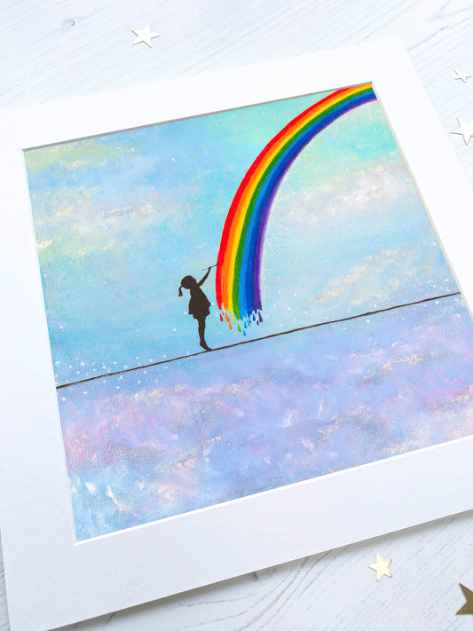 Little Rainbow Maker Mounted Print