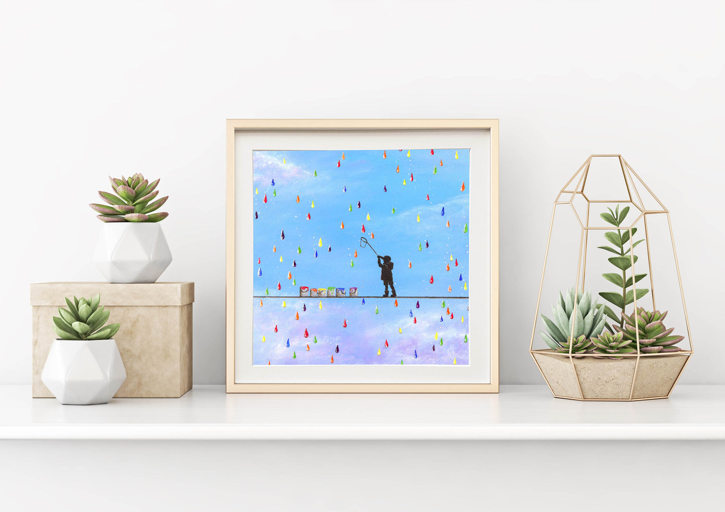 When It Rains Look For Rainbow Drops Mounted Print